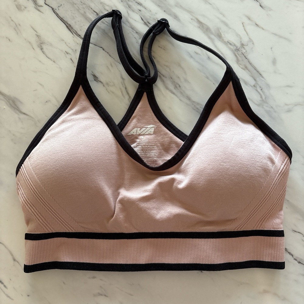 Avia Women's Blush and Black Sports Bra